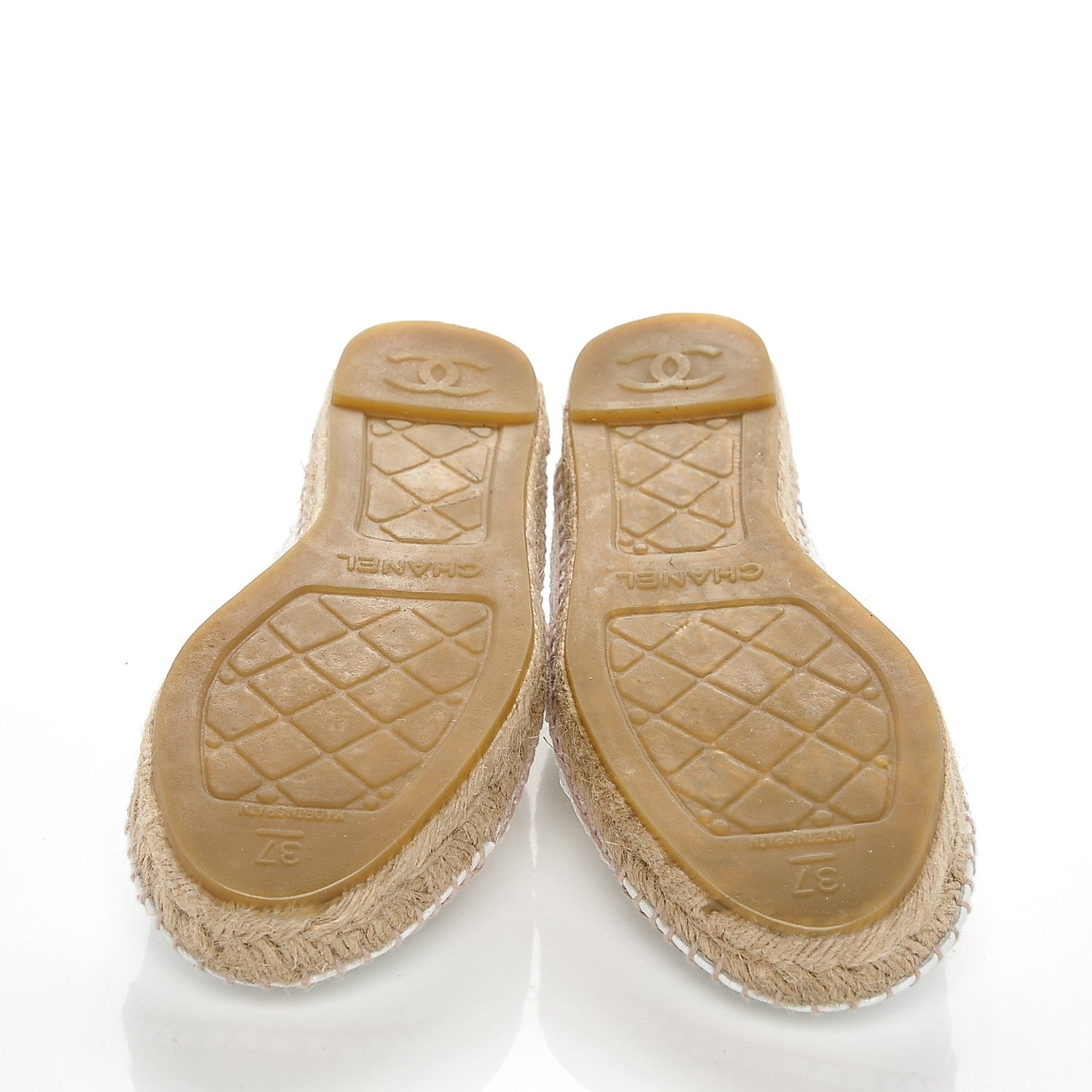 Chanel Patent Sequin CC Espadrilles 37 White 5 of 7