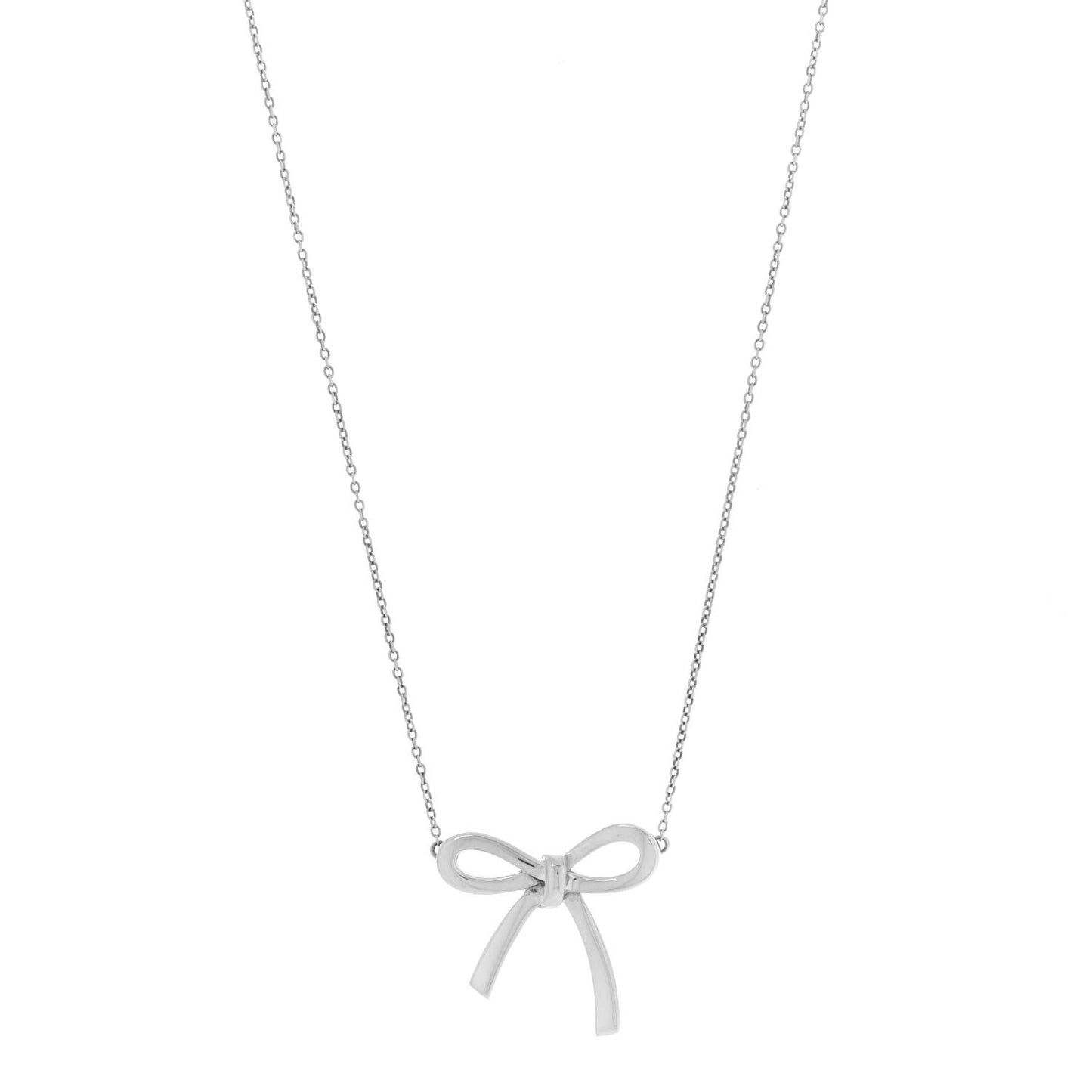 Sterling Silver Bow Pendant Necklace