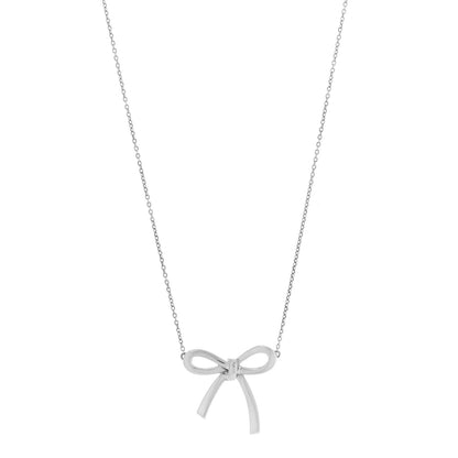 Tiffany Sterling Silver Bow Pendant Necklace 1 of 7