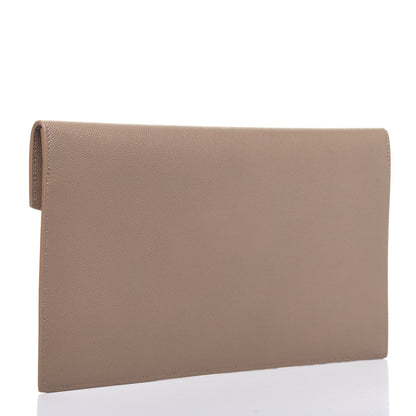 Saint Laurent Grain De Poudre Uptown Pouch Dark Beige 3 of 11
