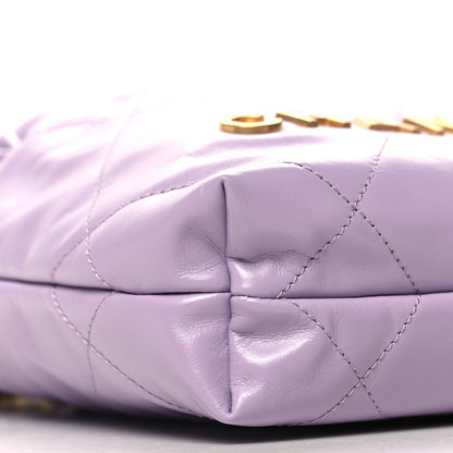Chanel Shiny Calfskin Quilted Mini Chanel 22 Light Purple 9 of 11