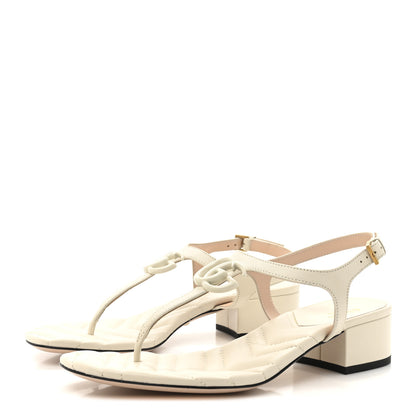 Gucci Nappa Matelasse Double G 35mm Thong Sandals 38 Mystic White 4 of 10