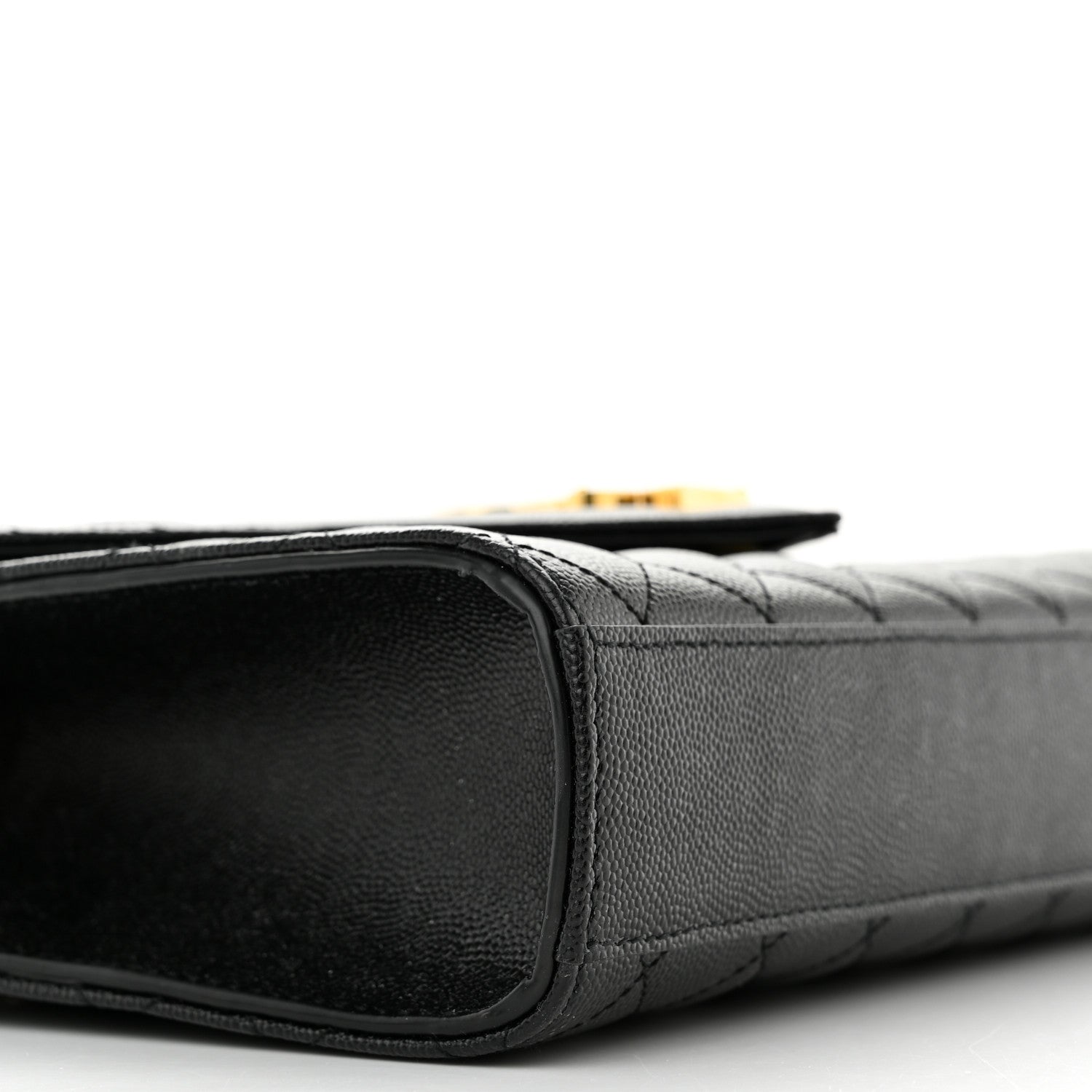 Saint Laurent Grain De Poudre Textured Mixed Matelasse Triquilt Medium Monogram Satchel Black 9 of 10