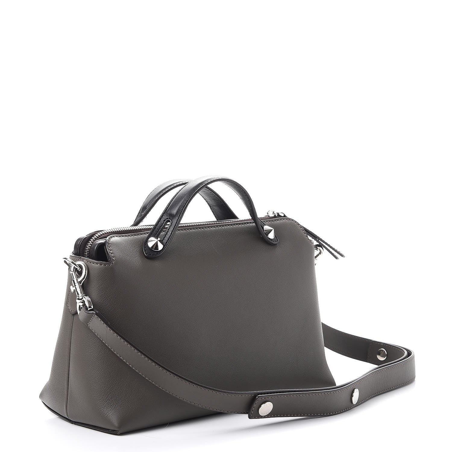 Fendi Vitello Dolce 4 Color Medium By The Way Boston Bag Carbone Grigio Polvere Multicolor 3 of 7
