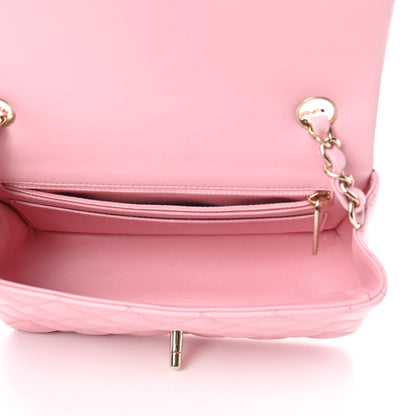 Chanel Lambskin Quilted Mini Rectangular Flap Pink 5 of 11