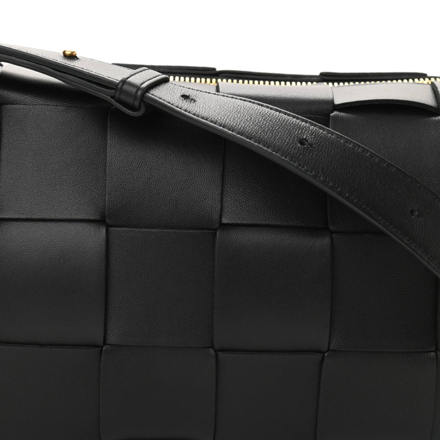 Lambskin Maxi Intrecciato Brick Cassette Bag Black