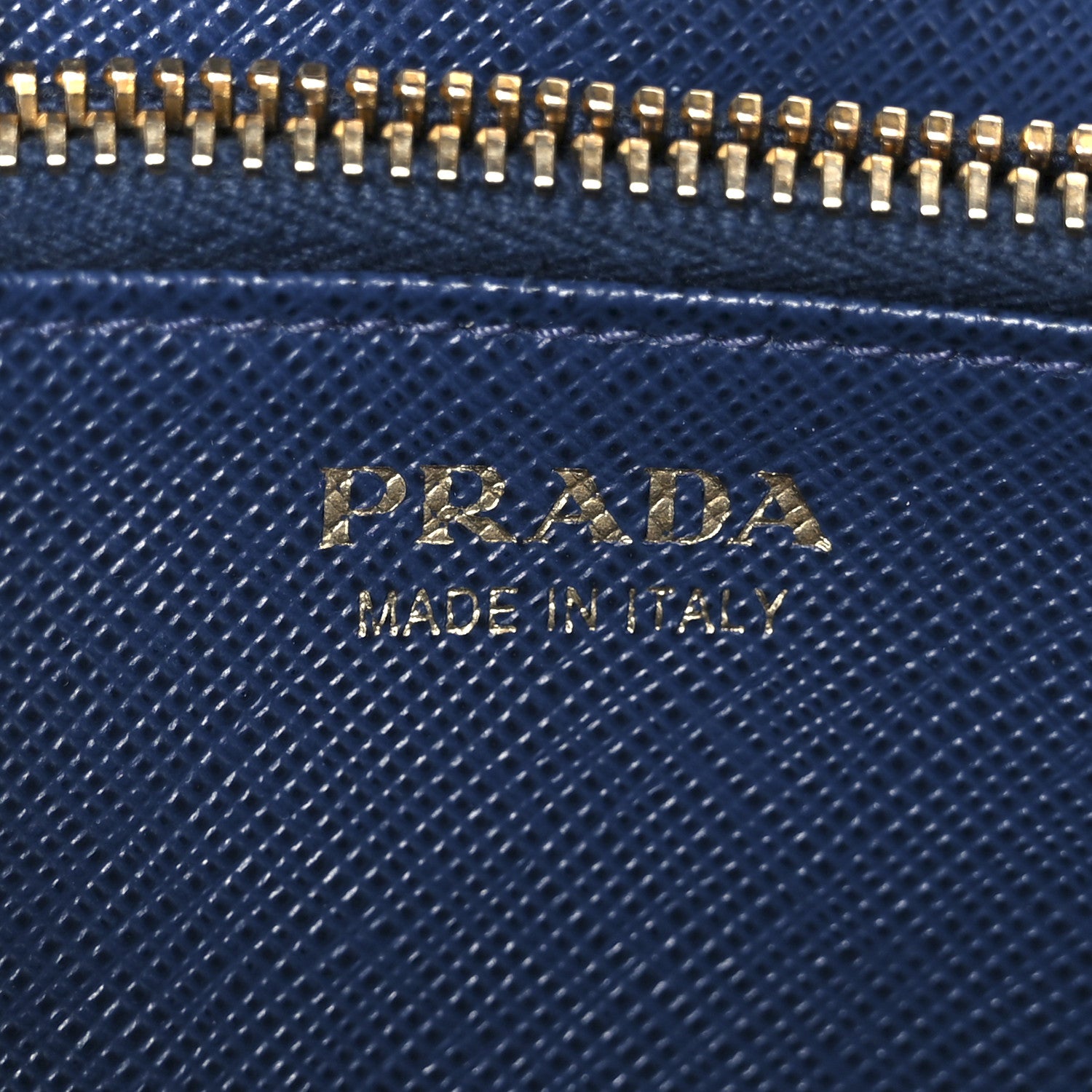 Prada Saffiano Metal Zip Around Wallet Blue 6 of 8