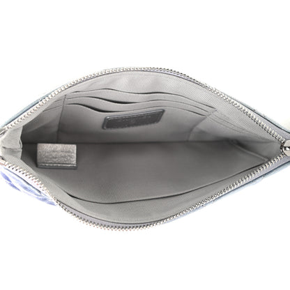 Chanel Gradient Metallic Calfskin Quilted Cosmetic Case Silver Blue Yellow Purple 5 of 7