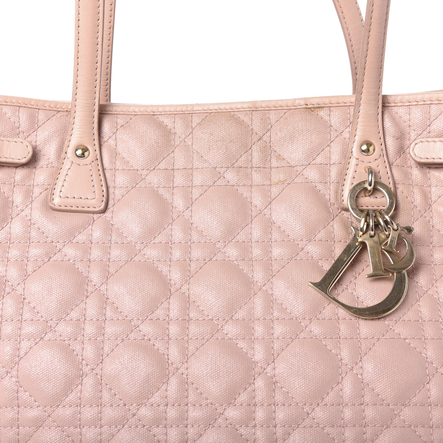 Christian Dior Coated Canvas Cannage Medium Panarea Tote Rosato 10 of 14