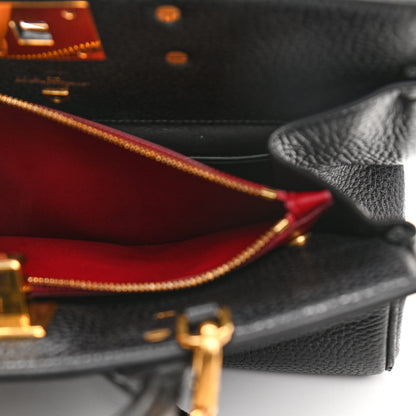 Salvatore Ferragamo Hammered Calfskin Studio Rock Bag Black 7 of 10