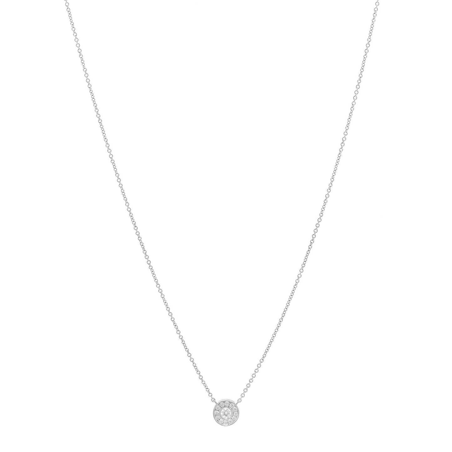 Platinum Diamond .12ctw Circlet Pendant Necklace