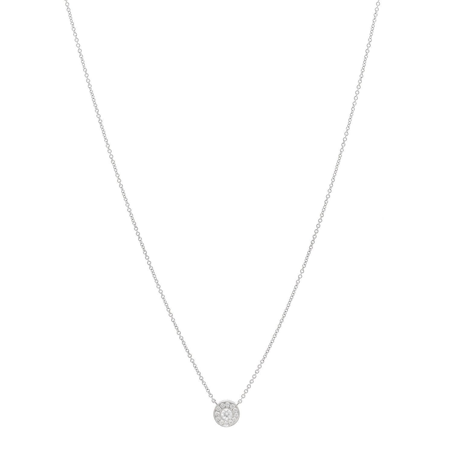 Tiffany Platinum Diamond .12ctw Circlet Pendant Necklace 1 of 4