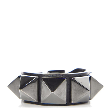 Valentino Garavani Calfskin Macro Rockstud Bracelet Black 1 of 5