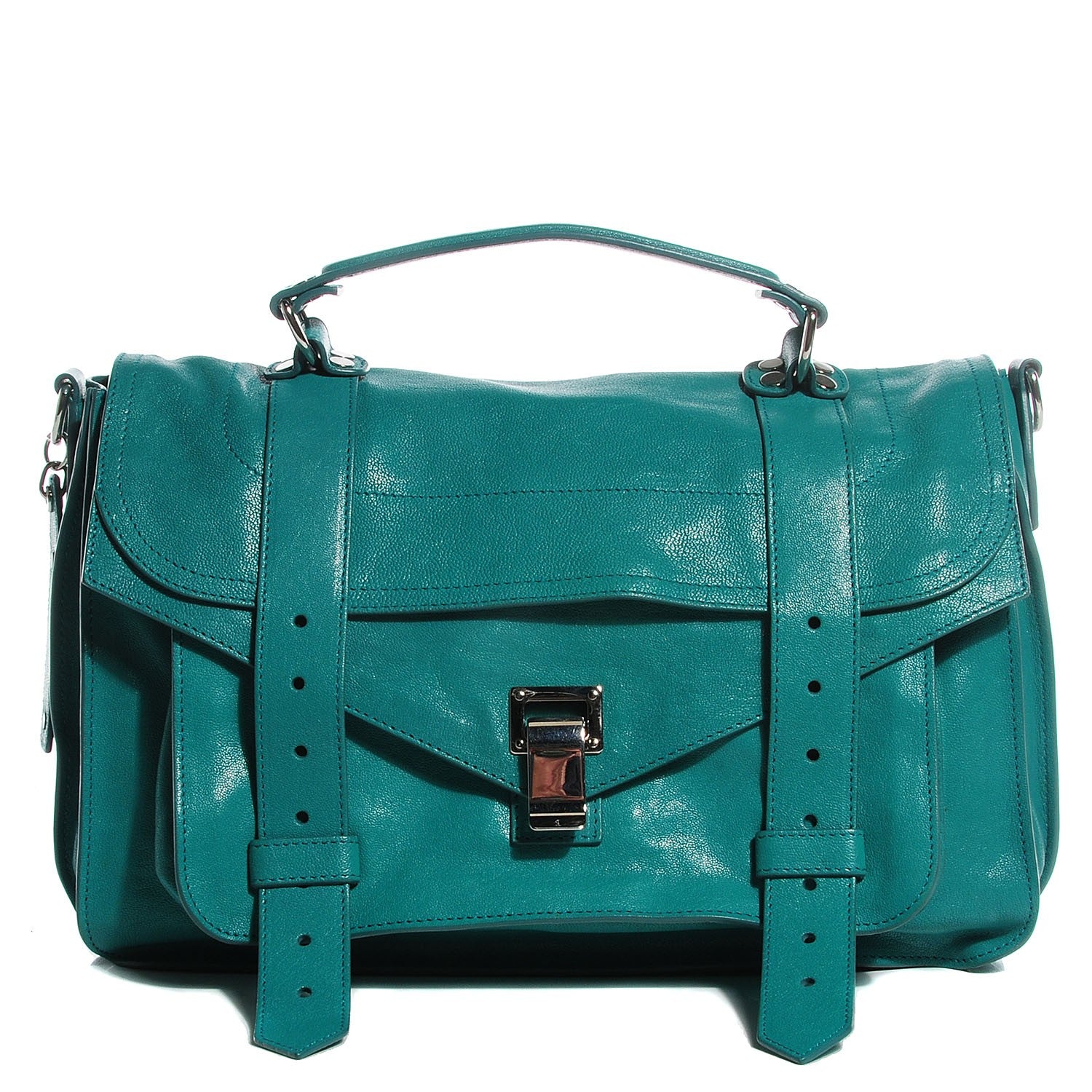 Proenza Schouler Lambskin Medium PS1 Satchel Teal 1 of 13