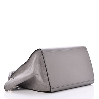 Celine Crocodile Embossed Nubuck Medium Trapeze Grey 5 of 14