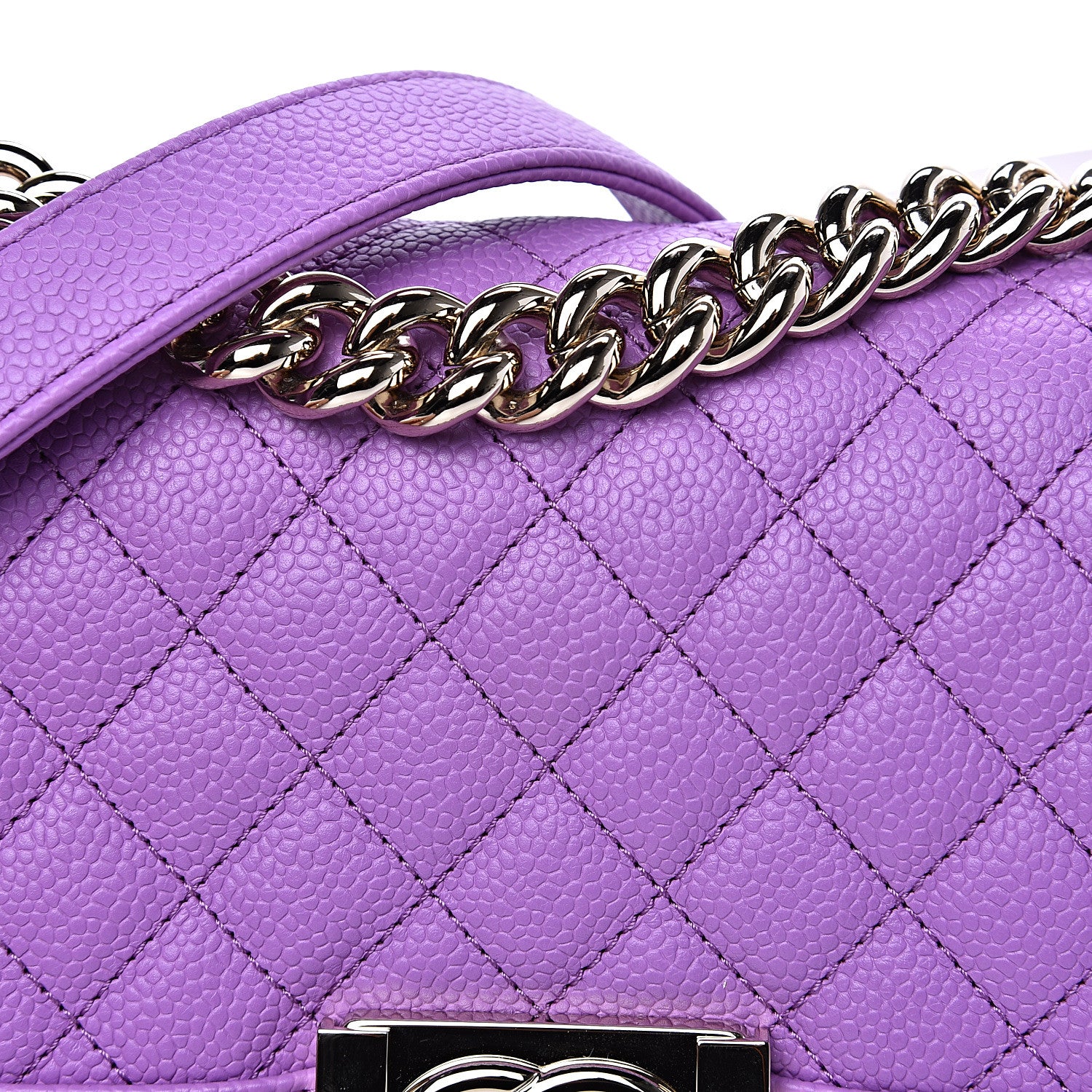 Chanel Caviar Quilted Small Boy Flap Violet 6 of 8