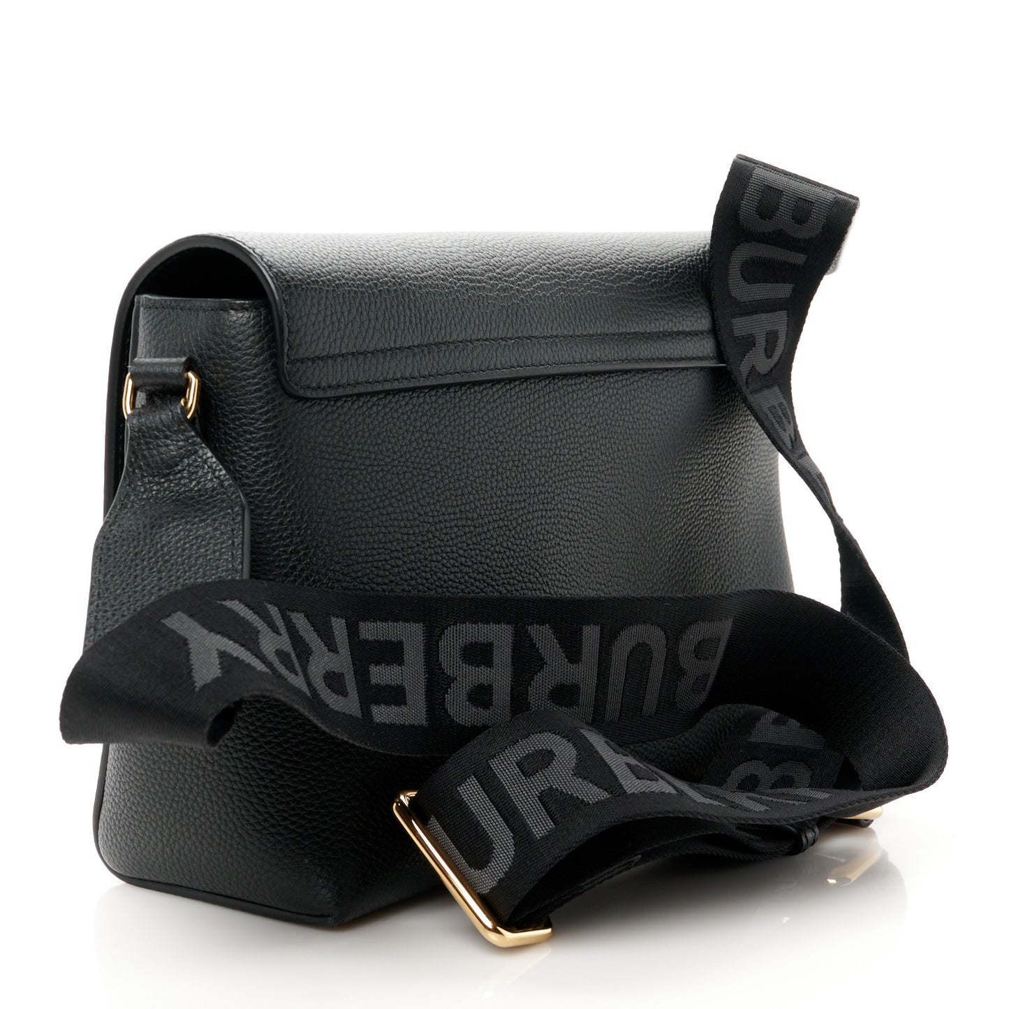 Grainy Calfskin Vintage Check Note Crossbody Bag Black