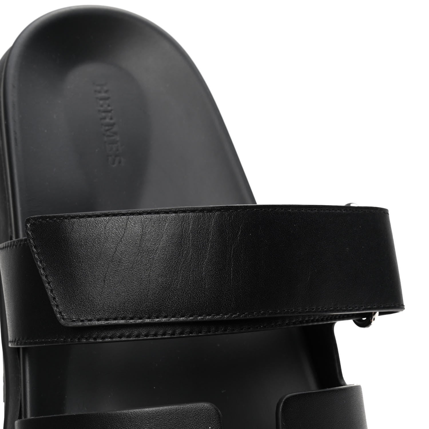 Hermes Calfskin Mens Chypre Sandals 44 Black 6 of 6