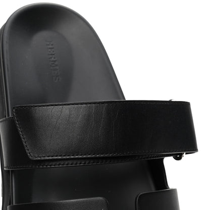 Hermes Calfskin Mens Chypre Sandals 44 Black 6 of 6