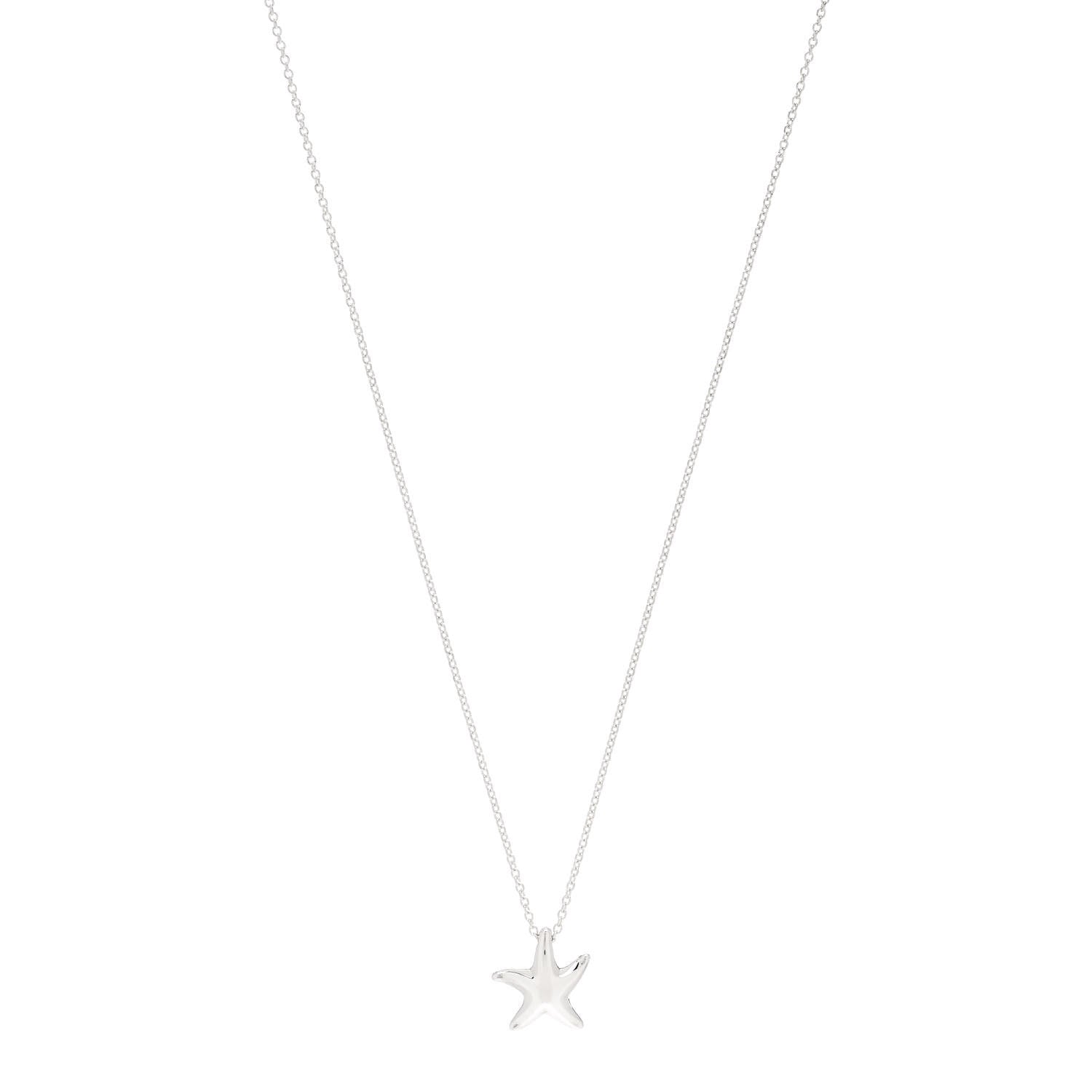 Tiffany Sterling Silver 12mm Elsa Peretti Starfish Pendant Necklace 1 of 6