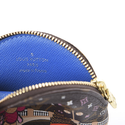 Louis Vuitton Monogram 2019 Christmas Animation Round Coin Purse Blue 10 of 10