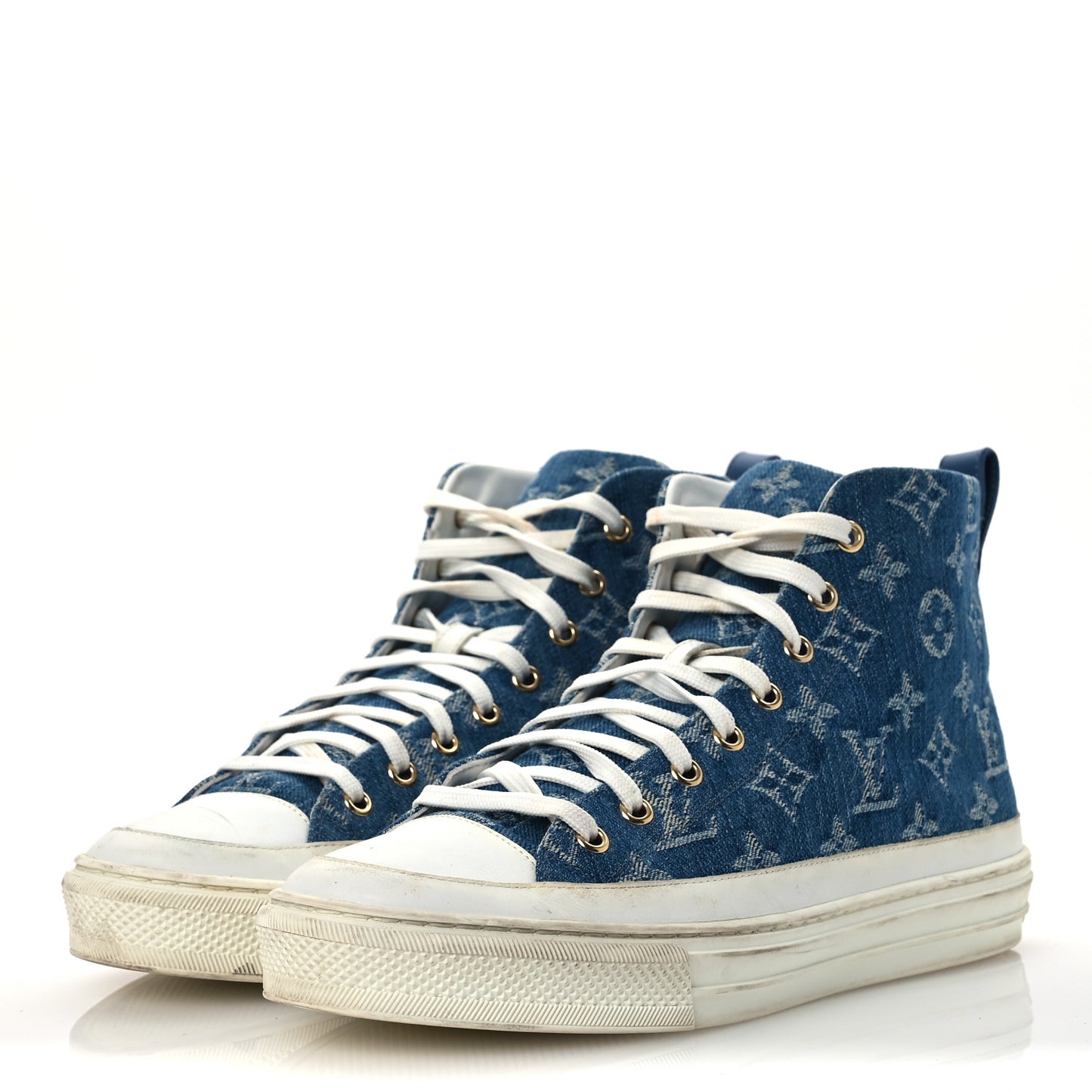 Denim Monogram Stellar Sneaker Boots 40 Bleu