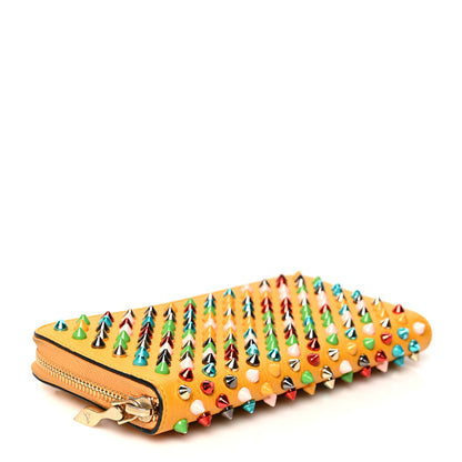 Christian Louboutin Calfskin Panettone Spiked Zip Around Wallet Yellow Multicolor 4 of 11