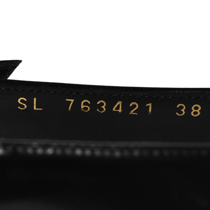Saint Laurent Glazed Calfskin Lee Slingback Pumps 38 Black 7 of 9