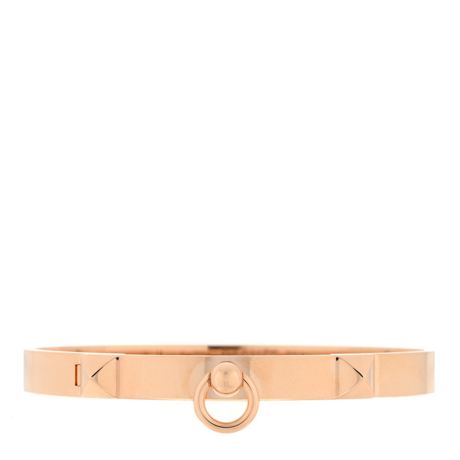 Hermes 18K Rose Gold PM Collier De Chien Bracelet XS 1 of 3