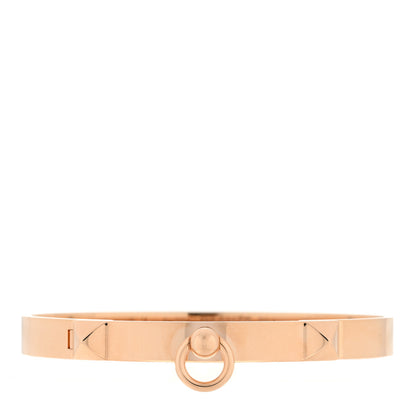 Hermes 18K Rose Gold PM Collier De Chien Bracelet XS 1 of 3