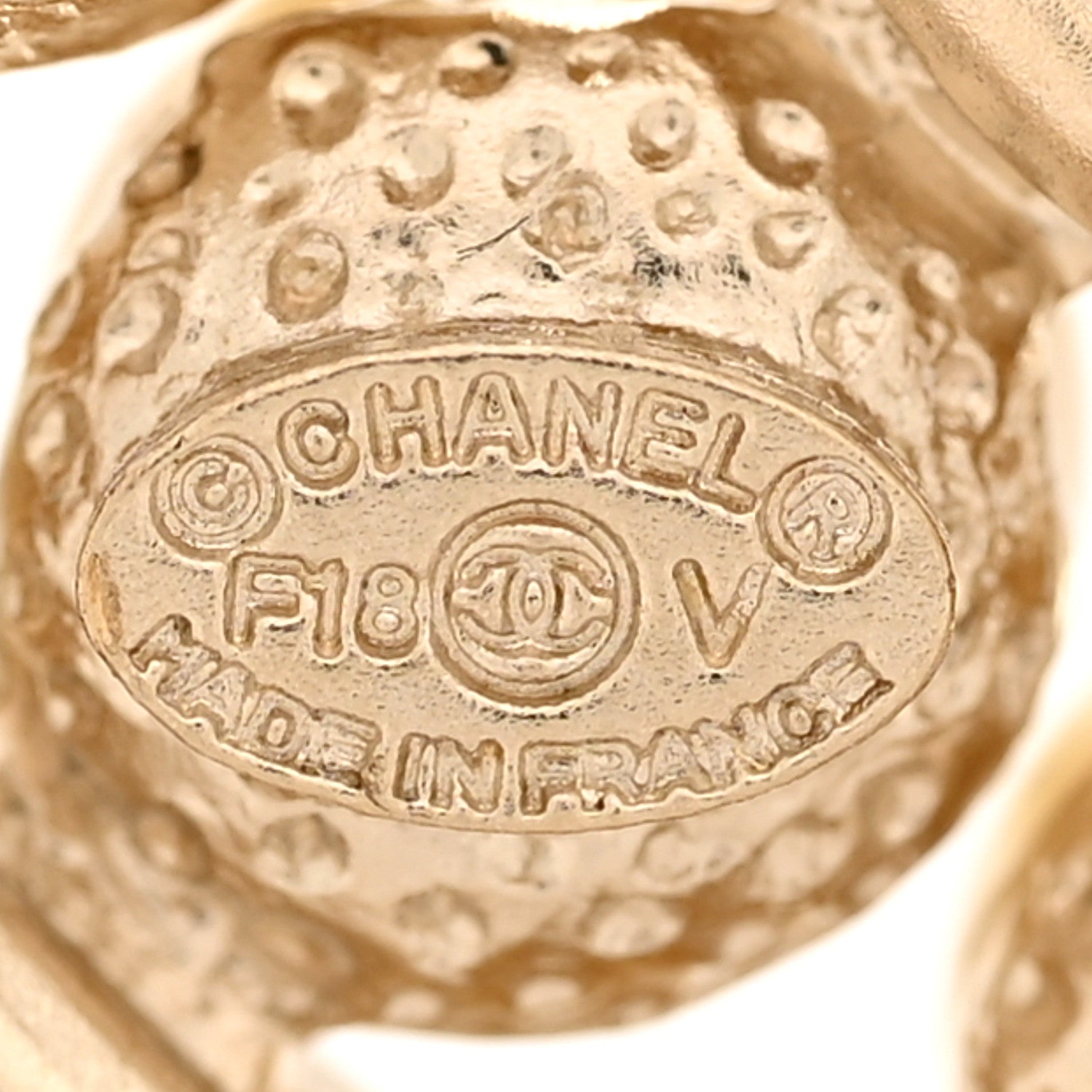 Chanel Pearl Crystal CC Brooch Gold Pearly White 3 of 3