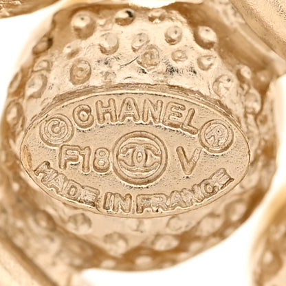 Chanel Pearl Crystal CC Brooch Gold Pearly White 3 of 3