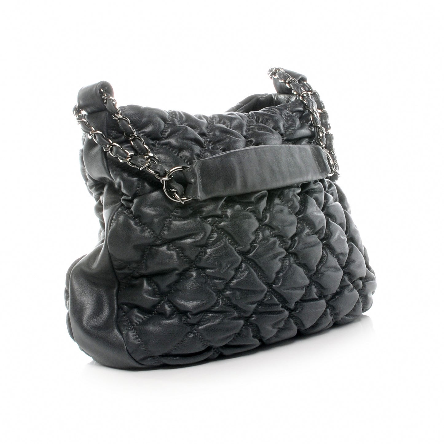 Leather Bubble Quilt Hobo Grey
