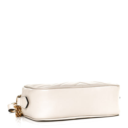 Gucci Calfskin Matelasse Mini GG Marmont Chain Shoulder Bag White 4 of 11
