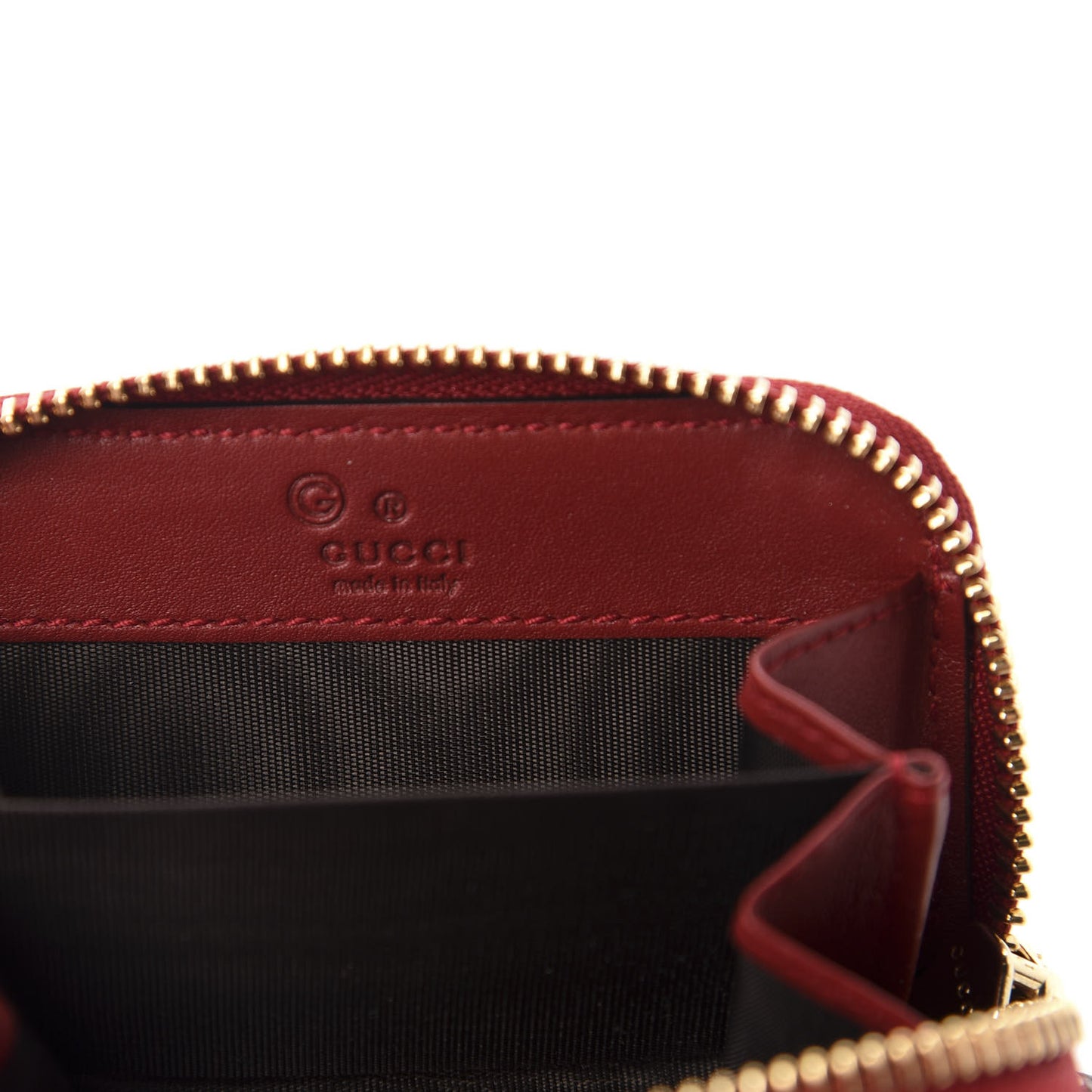 Microguccissima Zip Around Card Case Red