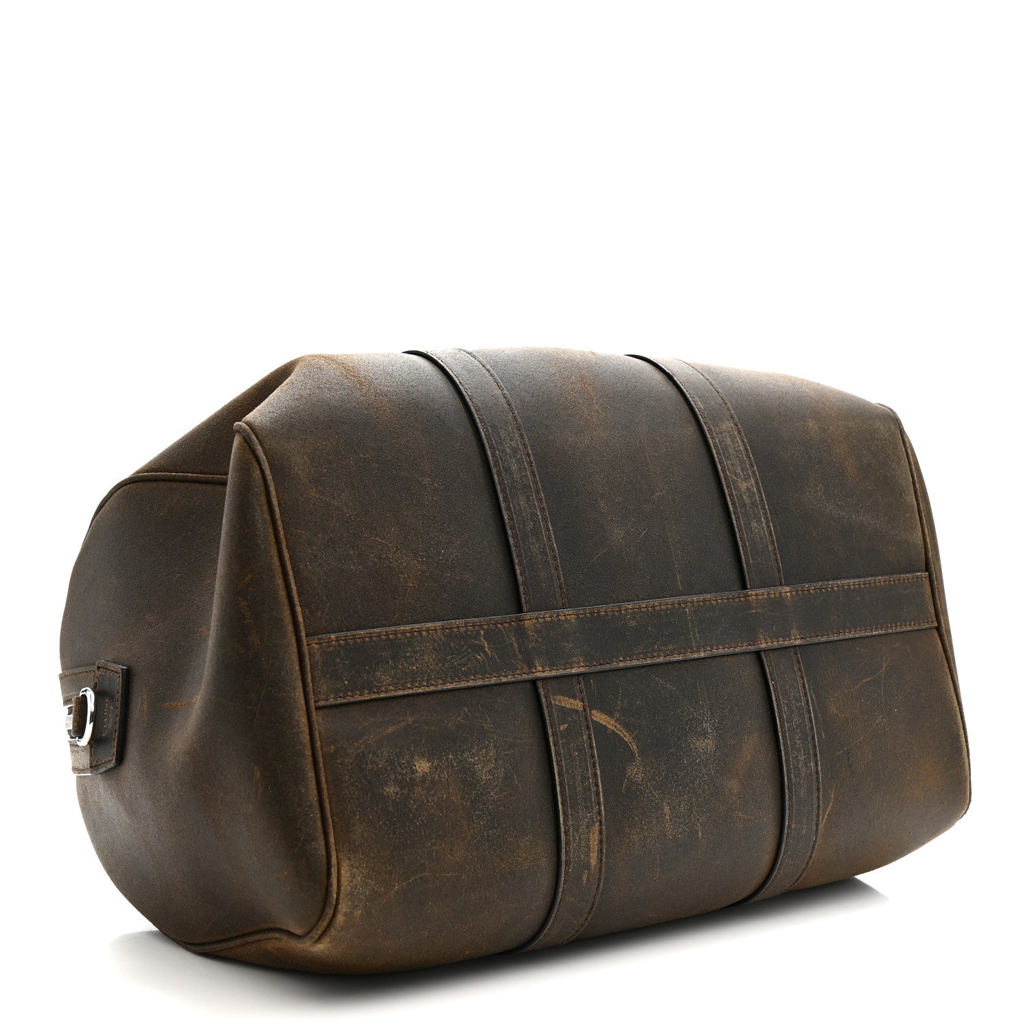 Celine Waxed Suede Calfskin Large Boston Bag Brown 4 of 11