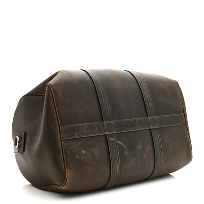 Celine Waxed Suede Calfskin Large Boston Bag Brown 4 of 11