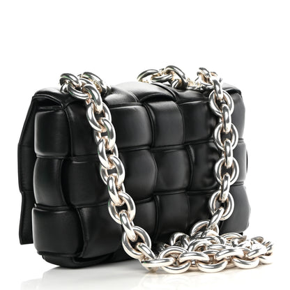 Bottega Veneta Lambskin Maxi Intreccio Padded Chain Cassette Crossbody Bag Black 2 of 11
