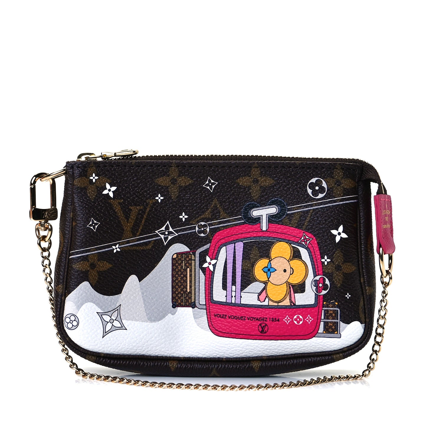 Monogram 2019 Christmas Animation Mini Courchevel Pochette Accessories Fuchsia
