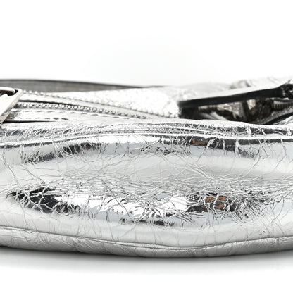 Versace Metallic Calfskin Small Repeat Zip Hobo Silver 8 of 8