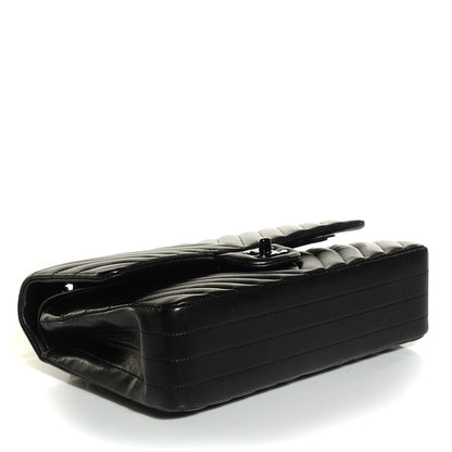 Chanel Lambskin Chevron 11.12 Medium Double Flap So Black 5 of 9