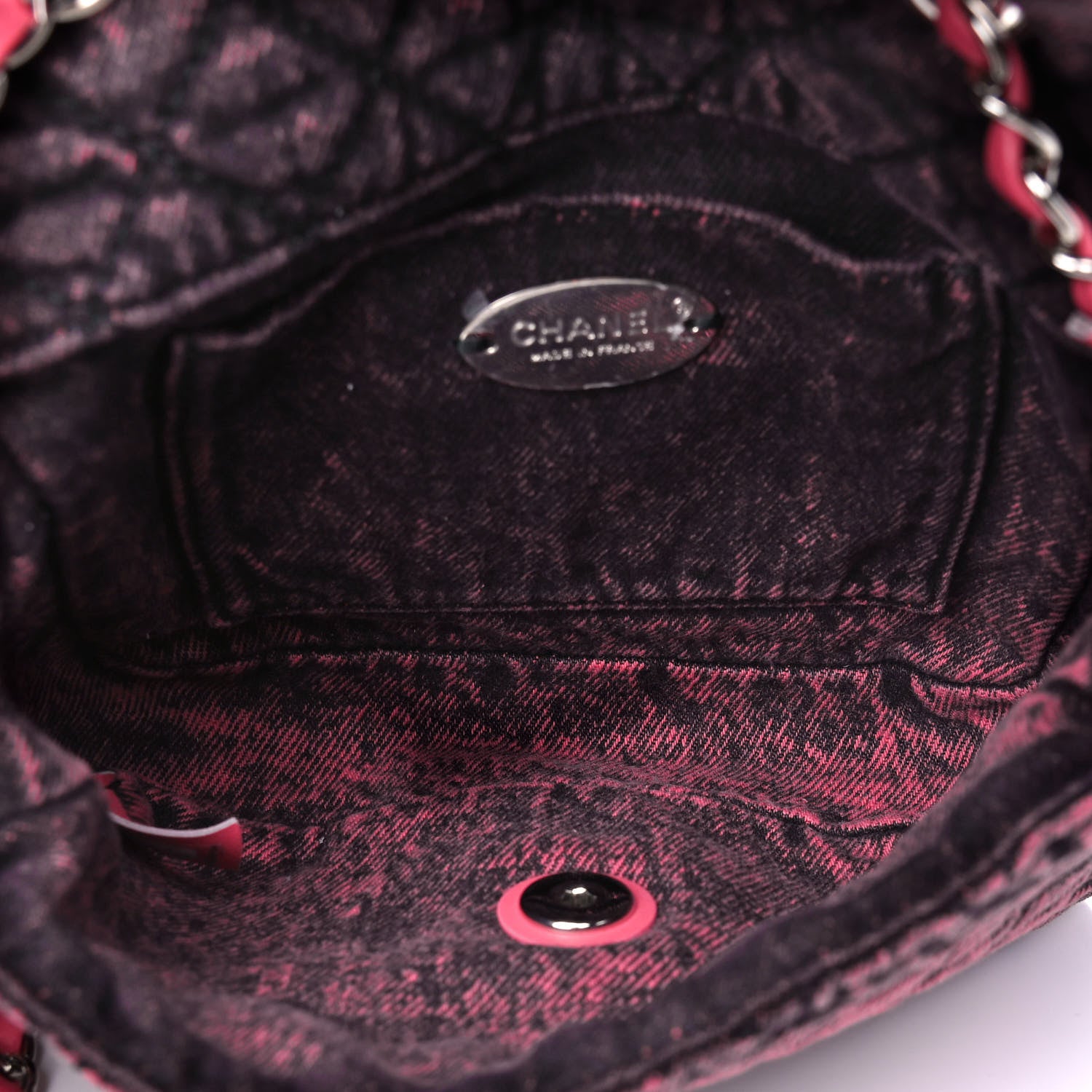 Chanel Washed Denim Quilted Small Denimpression Flap Red Black 4 of 5