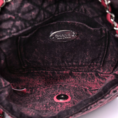 Chanel Washed Denim Quilted Small Denimpression Flap Red Black 4 of 5