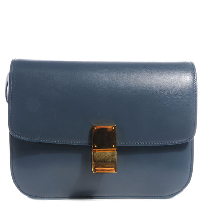 Celine Leather Medium Classic Box Flap Bag Slate Blue 1 of 8