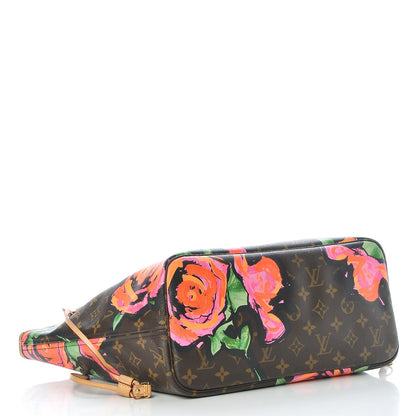 Louis Vuitton Monogram Roses Neverfull MM 4 of 17