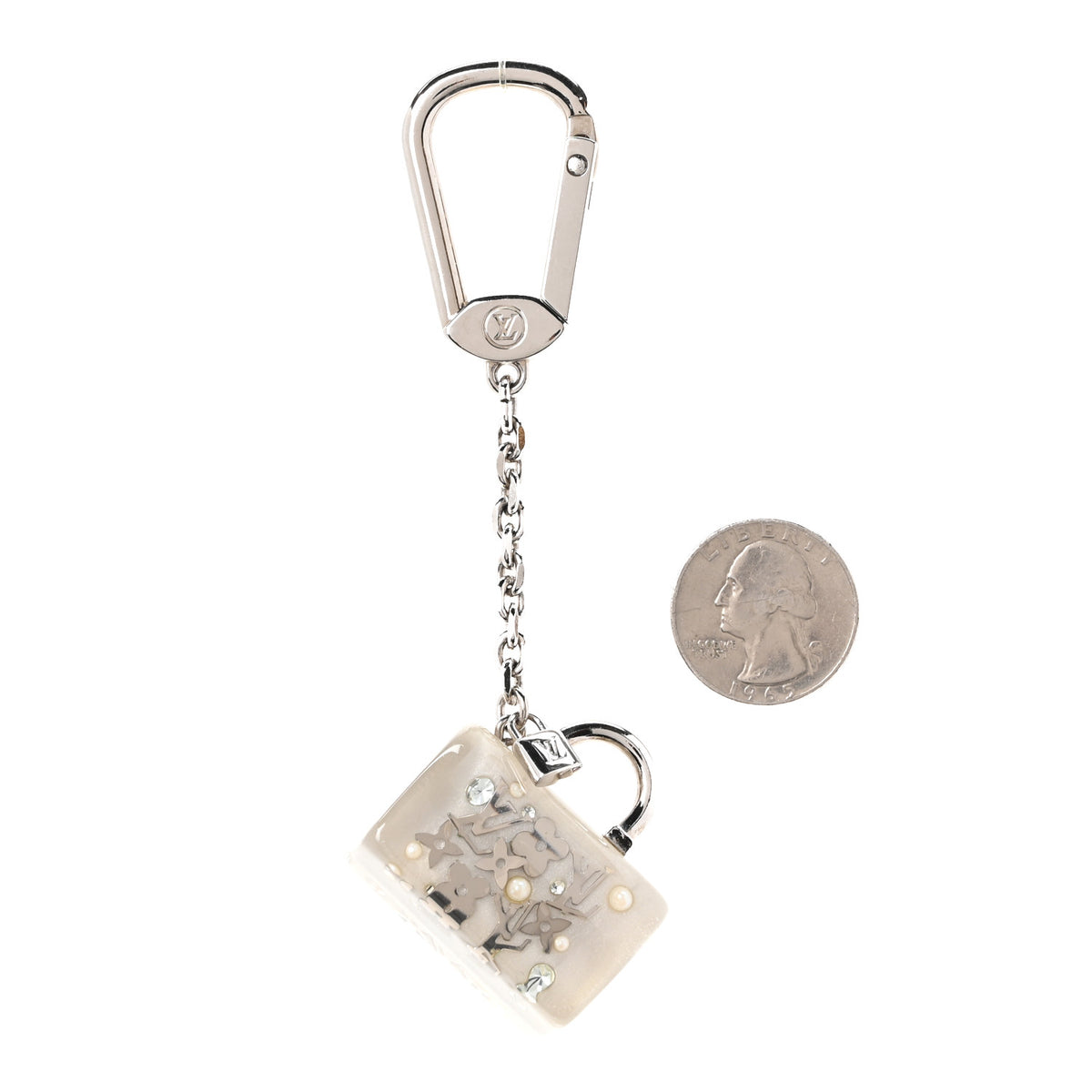 Louis Vuitton Resin Inclusion Speedy Bag Charm Key Chain White 2 of 3