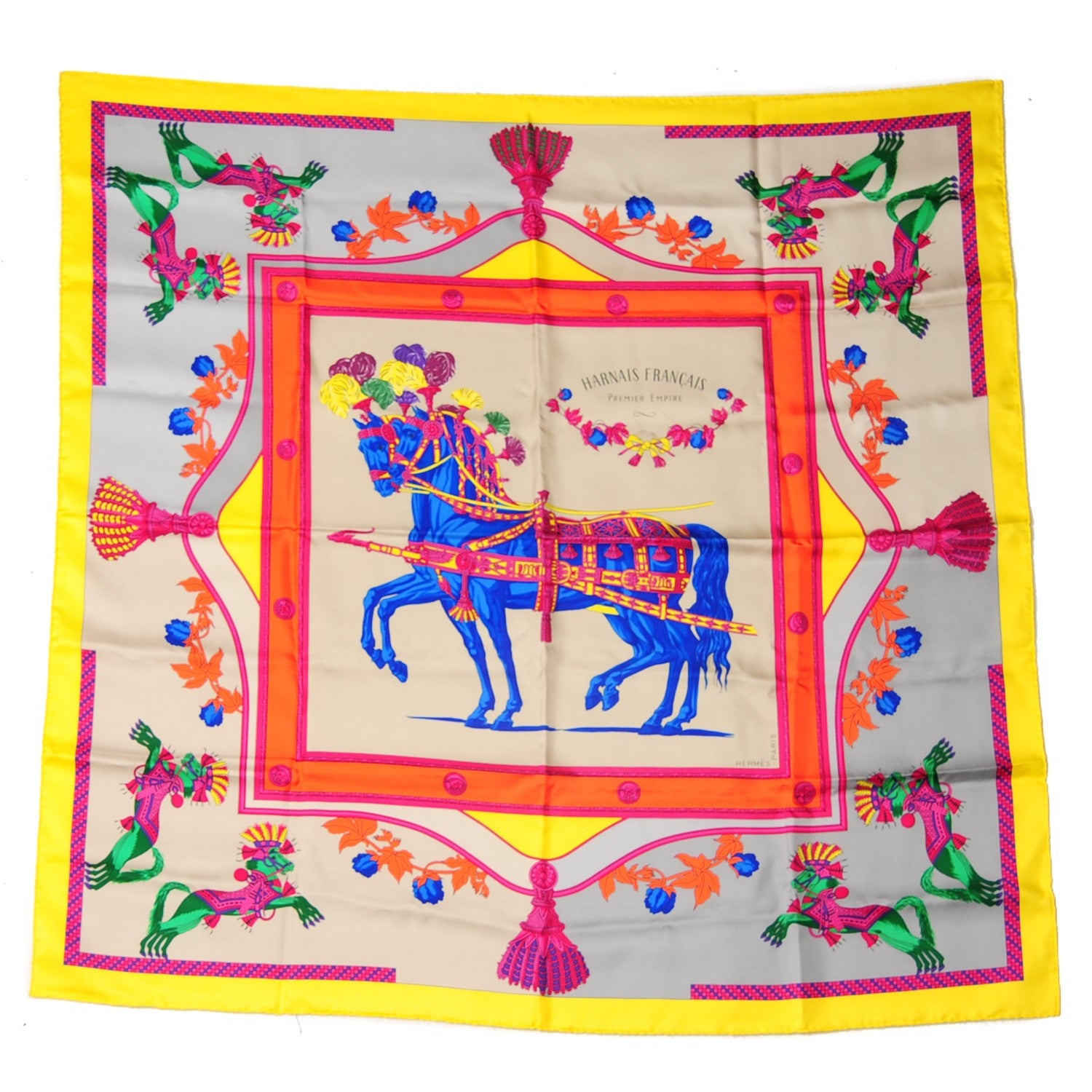 Hermes Silk Harnais Francais Premier Empire Scarf 90 2 of 6