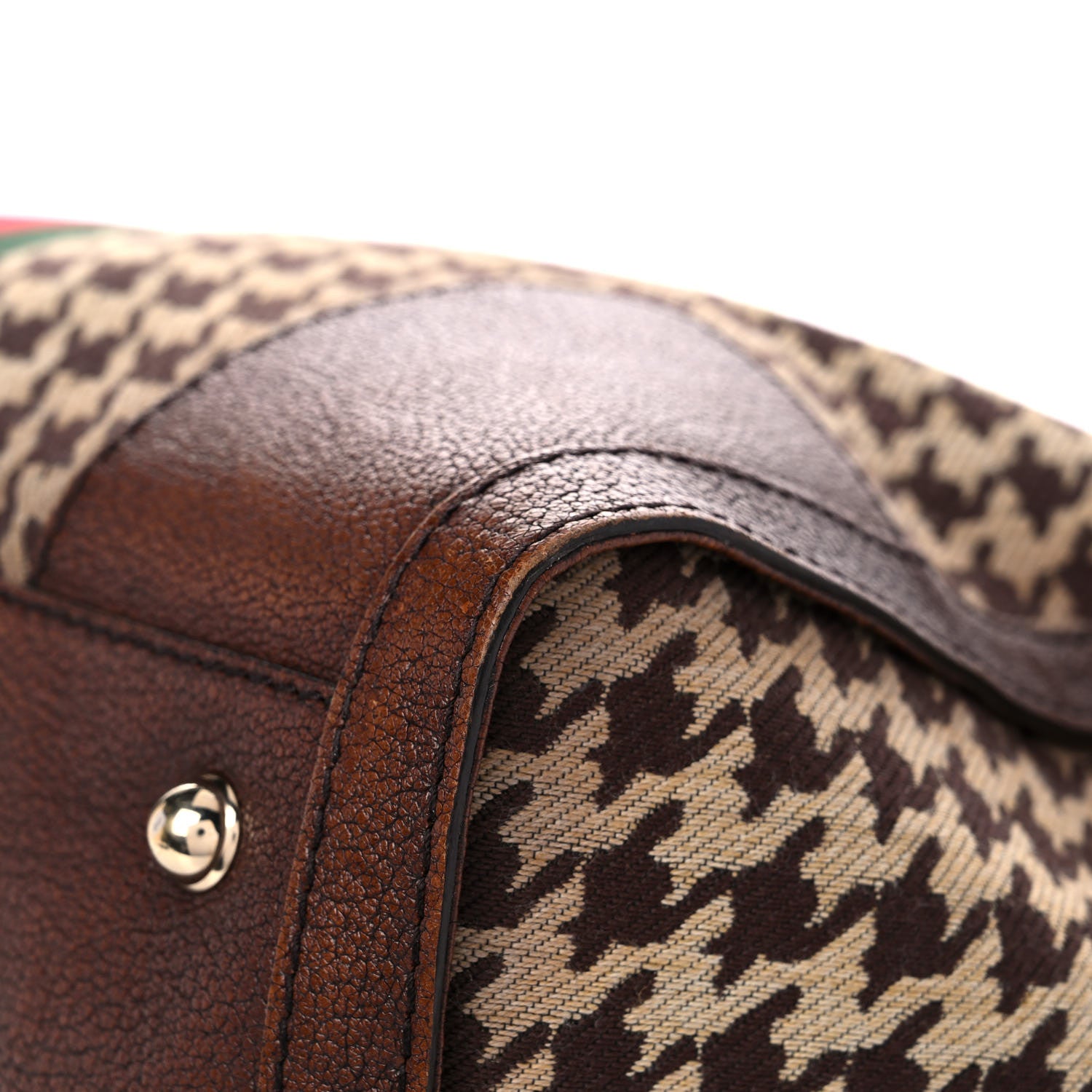 Gucci Fabric Pied De Poule Medium Seventies Web Boston Brown 12 of 36