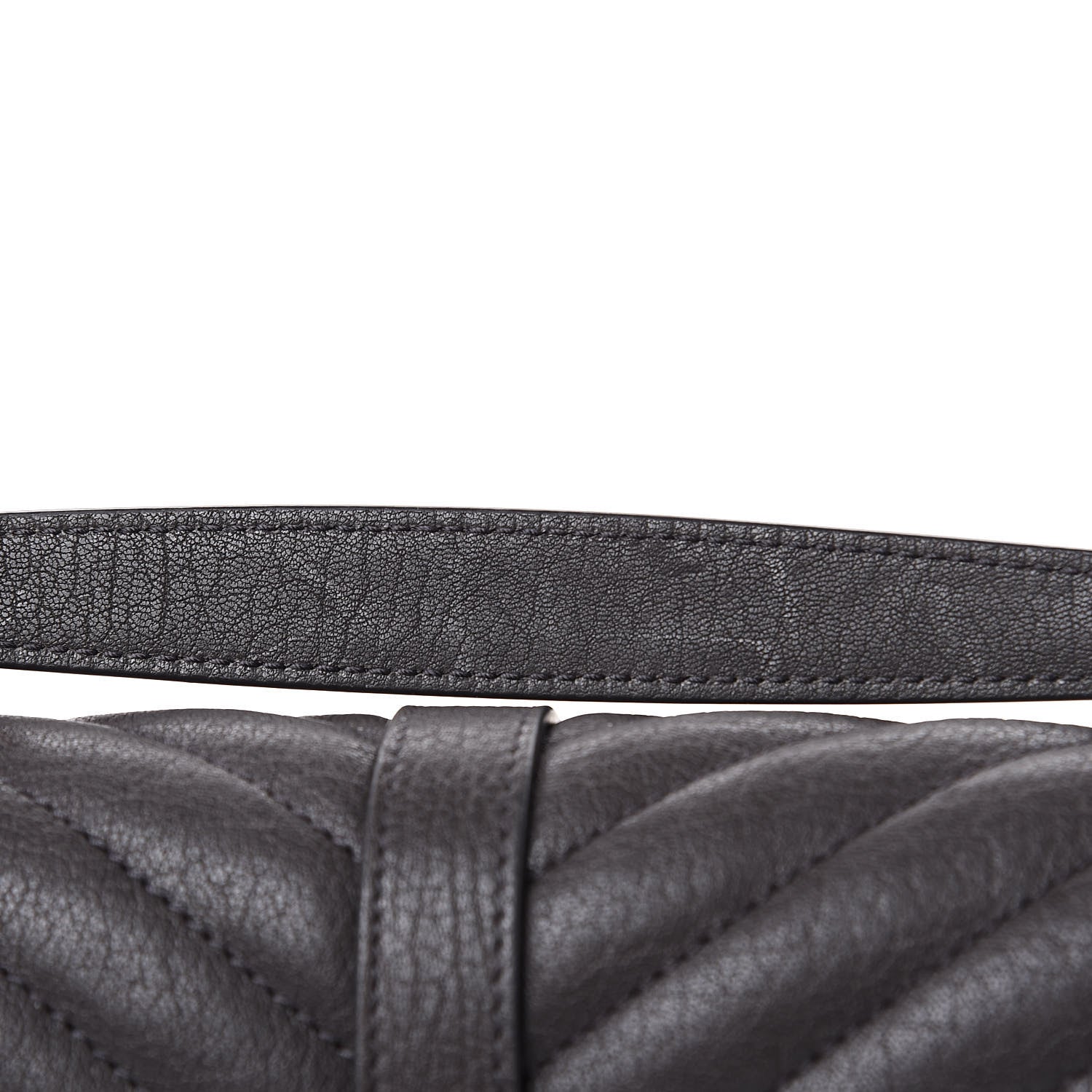 Saint Laurent Sheepskin Matelasse Chevron Monogram Medium College Bag Light Coal 10 of 12