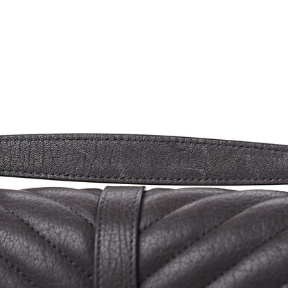 Saint Laurent Sheepskin Matelasse Chevron Monogram Medium College Bag Light Coal 10 of 12
